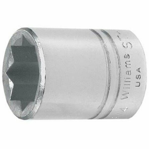 Williams Socket, 2 Inch OAL, Shallow, 1/2 Inch Dr, 1 1/4 Inch Size JHWST-840